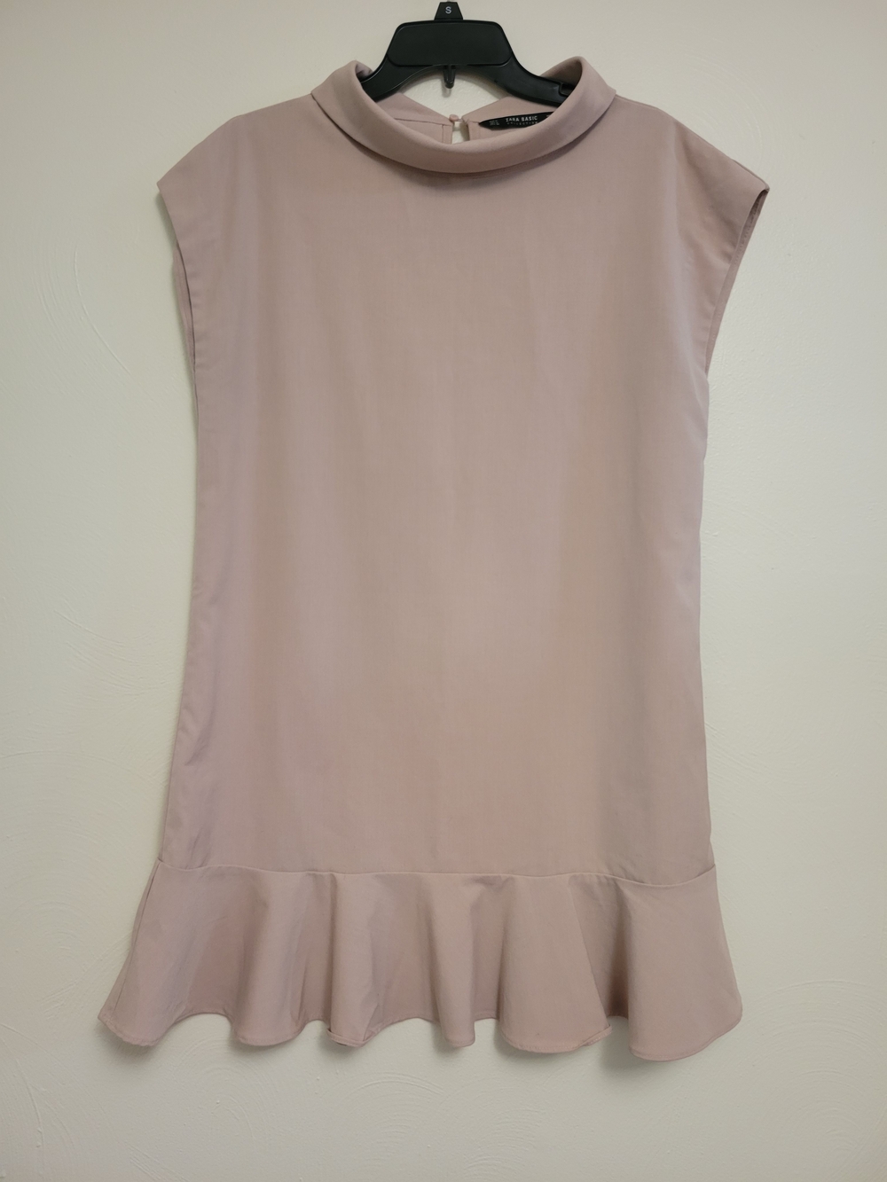 Zara Soft Blush Pink Dress With Bottom Ruffles Size Medium
